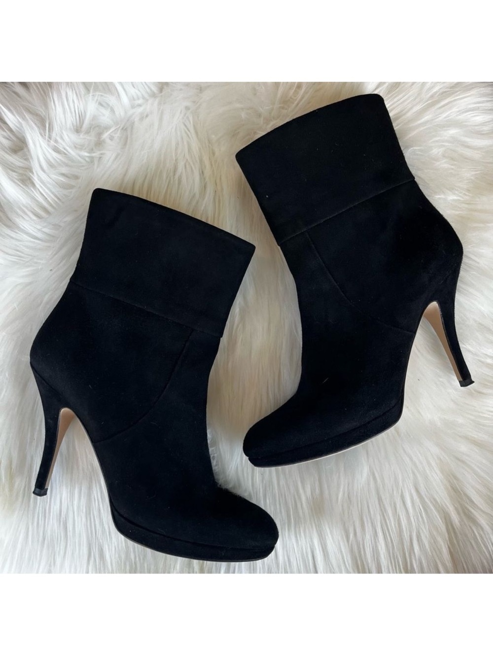 SALVATORE FERRAGAMO Suede Black Amelia Sambi Gancini Rego Boots Sz. 9 - Picture 5 of 8